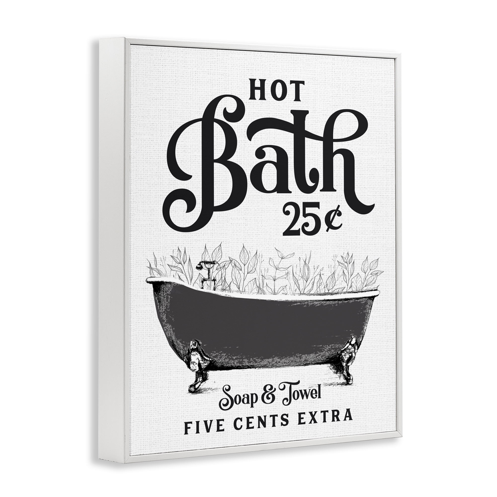 Hot Bath with Bubbles White Framed Giclee Art, design by Lettered and Lined