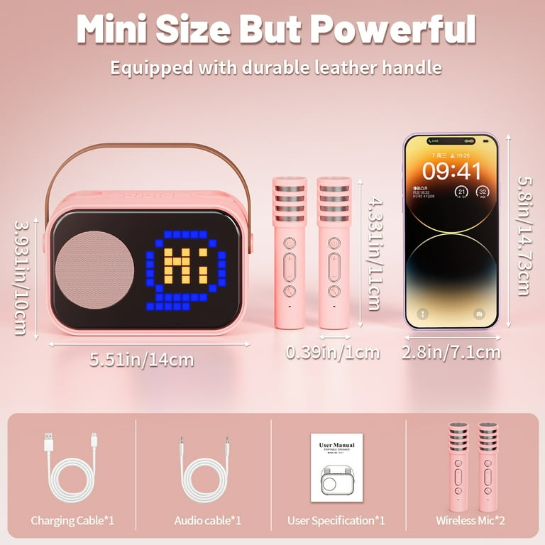 JYX Kids Karaoke Machine with 15+ Animation, Bluetooth