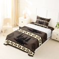 thumbnail image 5 of jejeloiu Cabin Wildlife Twin Sheets,Forest Print Bedding For Boys,Brown Cream,3pcs,1 Fitted Sheet and 1 Pillowcase, 5 of 6