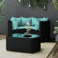 thumbnail image 1 of vidaXL 4 Piece Garden Lounge Set with Cushions Black Poly Rattan, 1 of 5