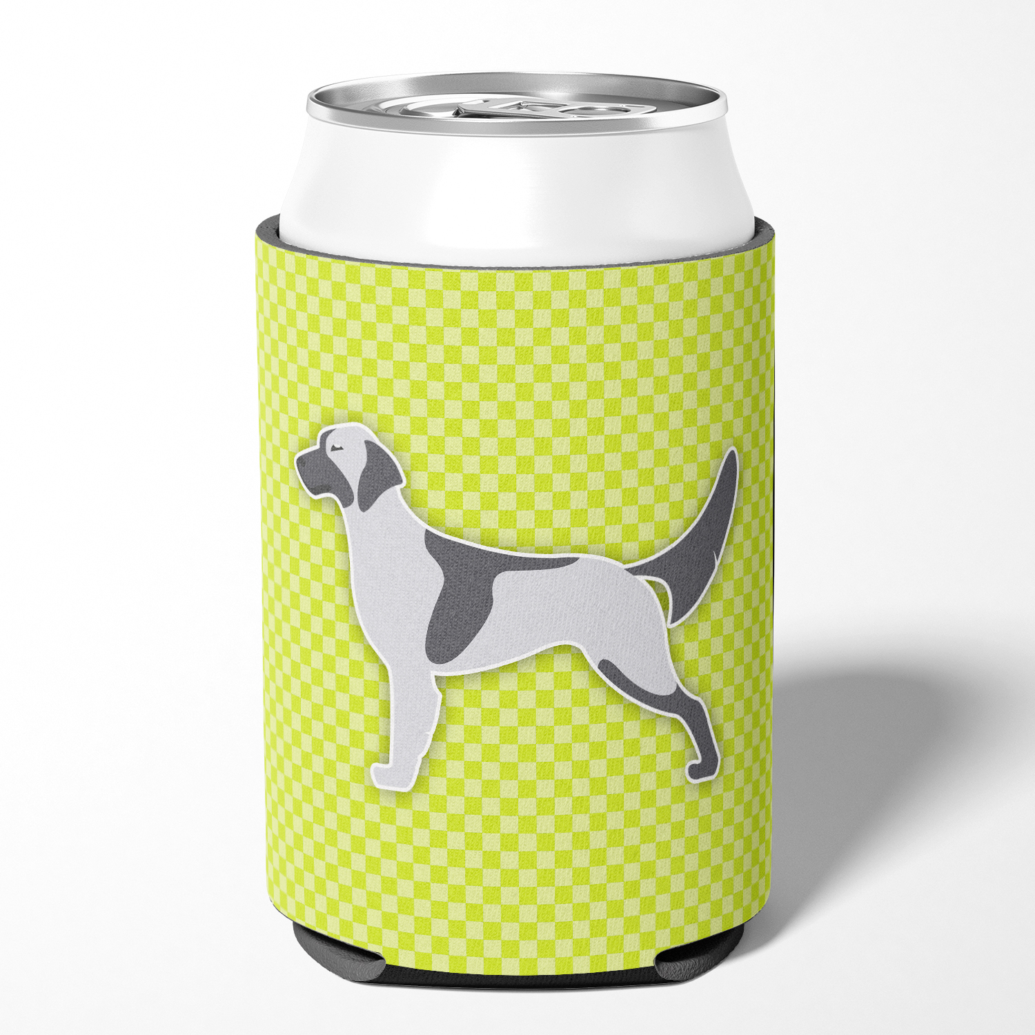 Carolines Treasures BB3781CC English Setter Checkerboard Green Can or Bottle Hugger