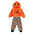 thumbnail image 2 of FOCUSNORM Enfants Smiley Haut à Capuche et Pantalon Long Imprimé Fantôme Citrouille, 2 of 8