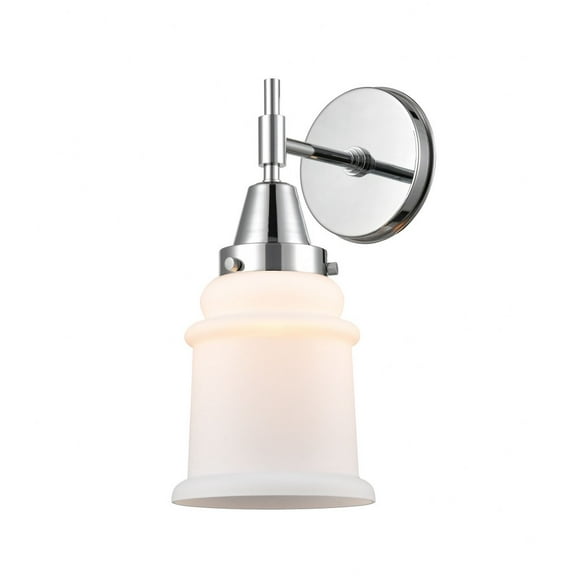 447-1W-PC-G181-Innovations Lighting-Canton - 1 Light Wall Sconce-12.5 Inches Tall and 6 Inches Wide-Polished Chrome Finish-Matte White Glass Color