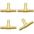 thumbnail image 1 of Juego de conectores de manguera de latón, 4 piezas, conexión en T de 8 mm para conexiones de mangueras neumáticas y de combustible, 1 of 5