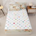 thumbnail image 4 of Castle Fairy Watercolor Floral Deer Zipper Twin Comforter Sets with Fitted Sheet and 2 Pillowcases,Romantic Rose Leaves Zipper Bedding Set,Peach Blue Cream,Reversible,4-Piece, 4 of 6