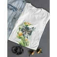 thumbnail image 3 of Watercolor Cat In The Leaves  T-Shirt Women -Image by Shutterstock, Female Large, 3 of 4