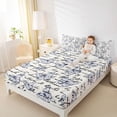 thumbnail image 4 of Homewish Butterflies Full Size Sheets,Flying Animal Bed Sheets,Beige Black Blue Sheet Sets For Teens,Ultra Soft Home Decor,4pcs, 4 of 7