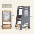 thumbnail image 6 of HARPPA Toddler Tower with Adjustable Height and Anti-Slip Protection, Kids Standing Tower with Safety Rail, Nordi Kids Kitchen Tower with Chalkboard, Gray, 6 of 8