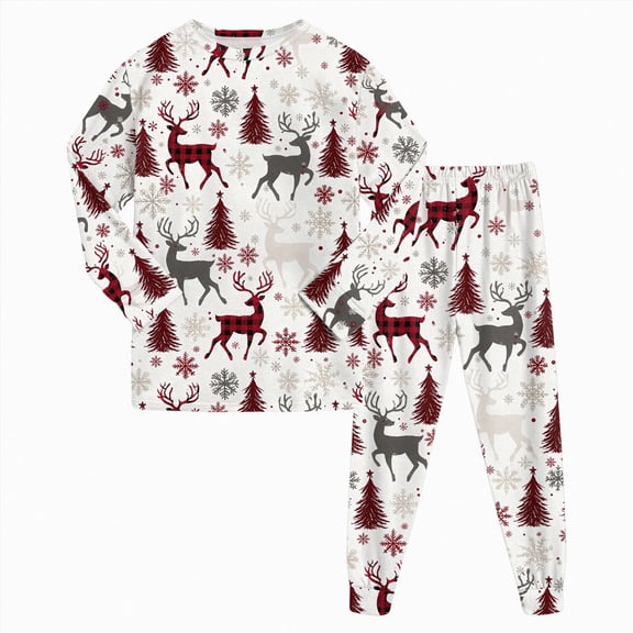 ORT Toddler Baby Girls Boy Christmas Pajamas Set Kids Sleepwear 2 Pcs Pjs Long Sleeve Top and Pant Sleepwear Clothes Sets