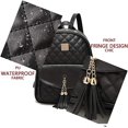 thumbnail image 5 of Mochila para mujer 3 piezas Oso de Fresa moda de cuero PU color beige, 5 of 5