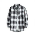 thumbnail image 1 of Wyzesi Chemise Marron Homme Plus Chemise Décontractée Imprimée Automne et Hiver Manches Longues Col Simple Chemise à Carreaux Chemise Habillée Blanche Homme Coupe Ajustée Col Pouce, 1 of 3