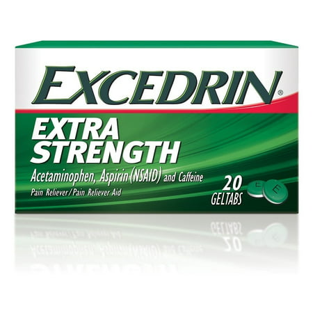 Excedrin Extra Strength Geltabs for Headache Pain Relief, 20