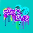 thumbnail image 2 of Wild Bobby, Graffiti Art God's Love, Inspirational/Christian, Women Slim Fit Junior Tee, Tahiti Blue, X-Large, 2 of 4