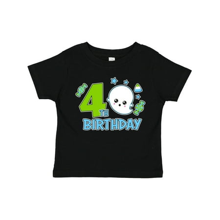 

Inktastic 4th Birthday with Ghost and Candy Halloween Gift Toddler Boy Girl T-Shirt