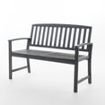 thumbnail image 4 of DEGUO Outdoor Wooden Garden Bench - 2-Person Acacia Wood Loveseat with Armrests, Backrest, Patio Park Bench for Backyard, Front Porch Bench (Gray, 4 of 6