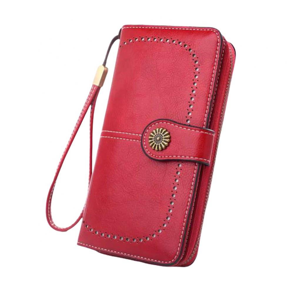 Women's Wallet Leather RFID Blocking Large Ladies' Purse with Zipper fits  Cards, Cash, Coins,black,black，G116879 