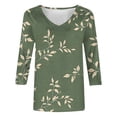 thumbnail image 7 of Naotn Summer Floral Printed Shirts for Women Fall Fashion Casual V Neck 3/4 Sleeve Tops Trendy Holiday Beach Blouses, 7 of 7