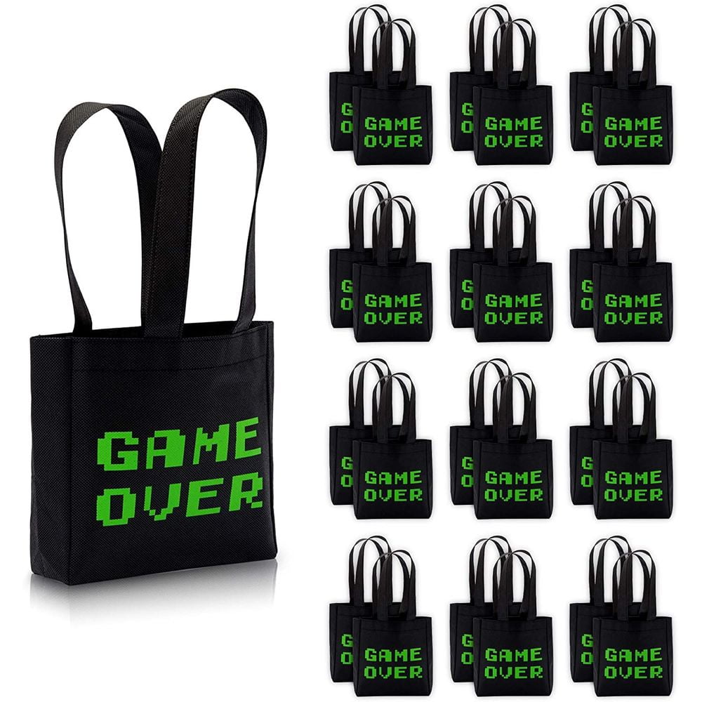 24 Pcs Video Game Kids Birthday Party Favor Goodie Bags Gift Tote