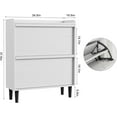 thumbnail image 3 of ChaoLink Gabinete para zapatos con 2 cajones abatibles, organizador de zapatos de madera con estante ajustable, almacenamiento para recibidor, mueble oculto para zapatos para pasillo y sala, 3 of 7
