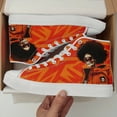 thumbnail image 5 of Coolcustomize Men's Punk Rock Sneakers - Orange Graphic High-top Casual Shoes, Lace-Up Closure & Cushioned Insole - Urban Streetwear for Skateboarding, Concerts - Edgy Goth Boots for Men, Punk Shoes, 5 of 9