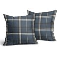 thumbnail image 2 of Dusty Blue Plaid Pillow Covers 16x16 Set of 2 Buffalo Tartan Print Decorative Throw Pillows Outdoor Pillowcase Square Linen Farmhouse Cushion Case Decor for Couch Sofa Bed, 2 of 5