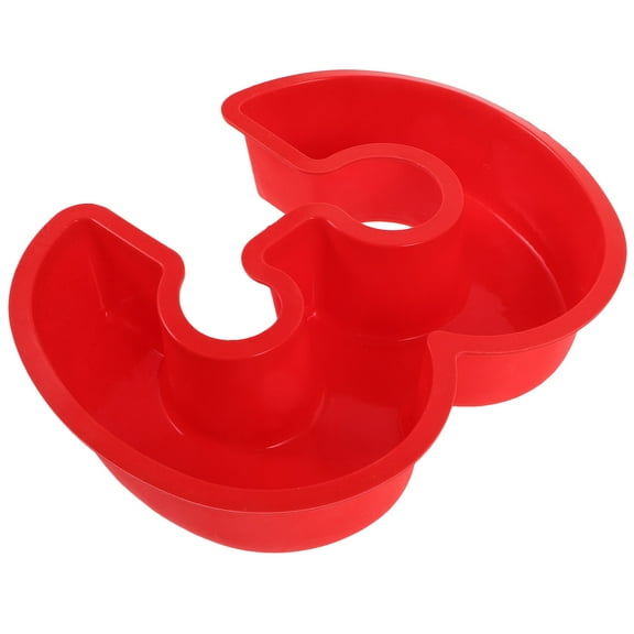 MERRYHAPY Silicone Cake Pan Number Moulds for Baking Red Oven Safe Non Stick Surface 1Pcs