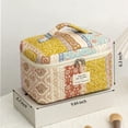 thumbnail image 3 of Bolsa de maquillaje acolchada AMULOKRU, tamaño grande, estampado floral, algodón, 3 of 6