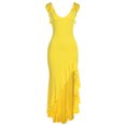 thumbnail image 3 of Vestido Suspendido Vestido lencero con abertura y volantes Cgtredaw para Mujer Amarillo T M, 3 of 9