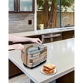 thumbnail image 3 of Brown Pink Vintage Toaster Cover 4 Slice, Large Kitchen Appliance Covers, Retro Farmhouse Elegant Pastoral Toaster Oven Cover with Loop, Bread Machine Cover Polyester Dust Cover Protection, 3 of 4