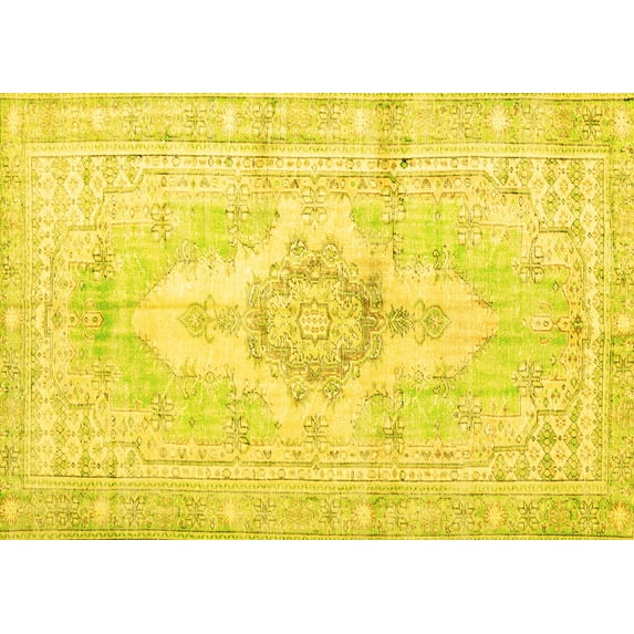 Ahgly Company Indoor Rectangle Persian Yellow Bohemian Area Rugs, 8' x 12'