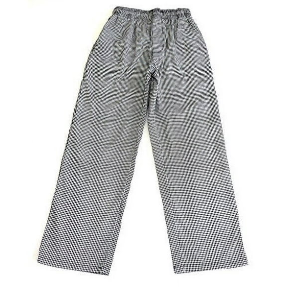 NATURAL UNIFORMS Unisex Black & White Checker Baggy Chef Pants XXL Black / White