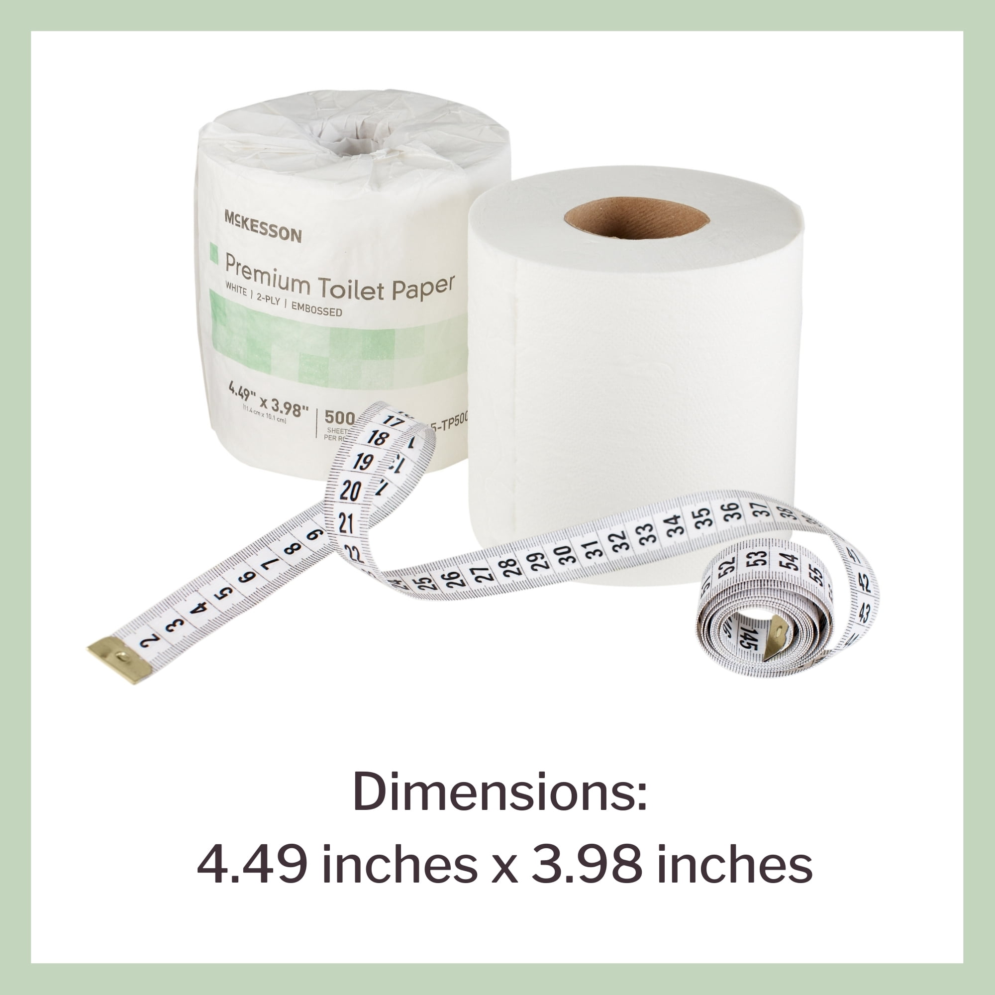 McKesson Toilet Paper, White, 2-Ply, Premium, Eco-Friendly, 1 Roll, 80 Packs, 80 Total