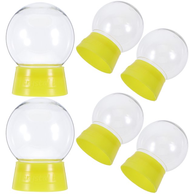 MOVTOTOP 6pcs Transparent Plastic Snow Globe DIY Accessories for Crafting Home Decorations and Presents Empty Kit