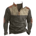 thumbnail image 2 of Men's Stand Collar Sweatshirt with Faux Fur Hood, Outdoor Casual Top, Spring Fall Fleece Jacket for Cold Weather, Christmas Gift, Hiking and Urban Exploration,Army Green,L, 2 of 5
