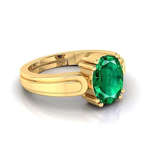 Oval Cut Emerald Ring , Elegant Green Gemstone Adjustable Ring, Handmade Emerald Astrology Ring for Men's & Women