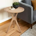 thumbnail image 3 of Side Table, Natural Wood Tray Top Sofa End Table, Soild Wood Rustic Accent Table, Nightstand for Family, Living Room or Dinning, 3 of 10