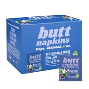 Butt Napkins, Camping Wipes, Water-Based Flushable Wipes, Individually Wrapped, 30-Pack