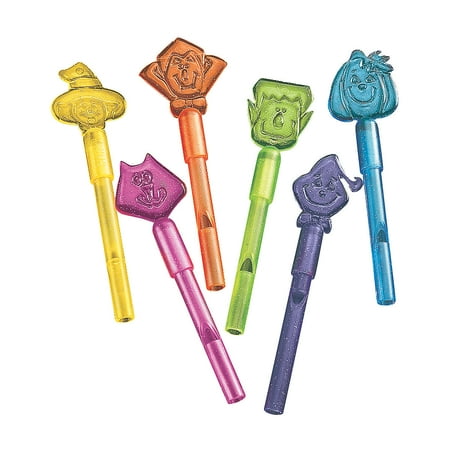 Fun Express - Halloween Character Whistles (6dz) for Halloween - Toys - Noisemakers - Kazoos & Whistles - Halloween - 72 Pieces