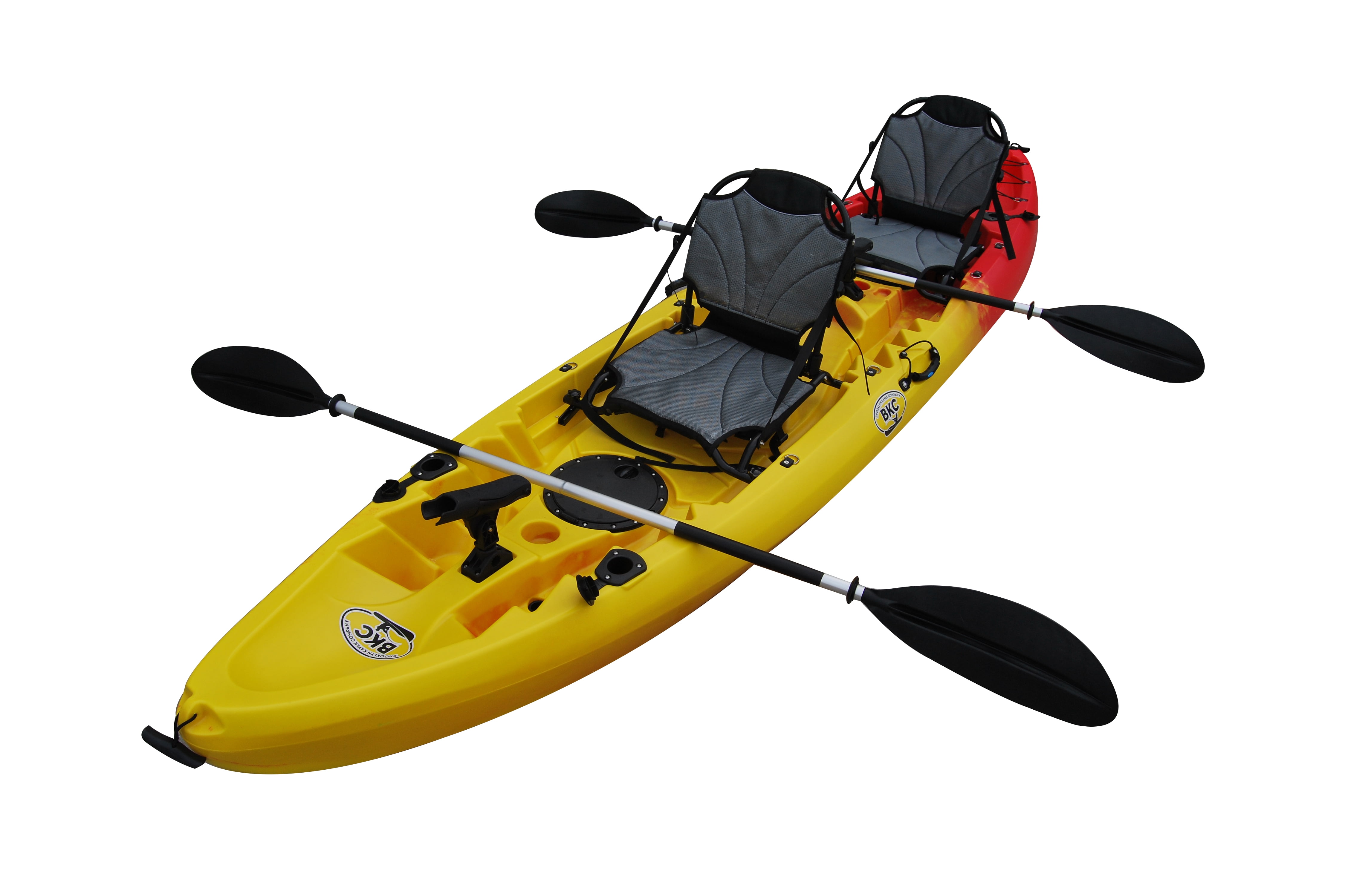 BKC UHTK219US 12.2 ft. Tandem Sit On Top Kayak 23 person, 2 Paddles, 2 Upright Seats & 6