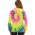 thumbnail image 3 of Just Love Women's Loop Terry Tie Dye Hoodie (Tie Dye Neon Pink Lime and Blue, Medium), 3 of 4