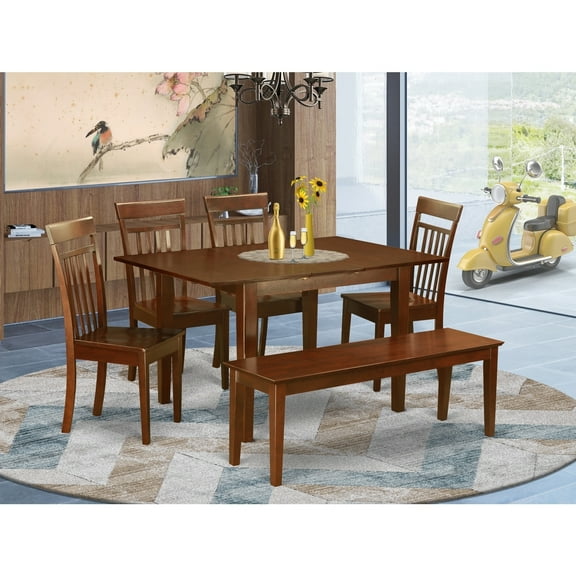 Small Dining Set - Kitchen Table with Chairs & Bench - Southwestern Style - Compact Space Friendly