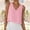 Pink, variant on Women's Cotton Blend V Neck Sleeveless Tank Top Casual Loose Cropped Summer Linen Texture Shirts S-3XL