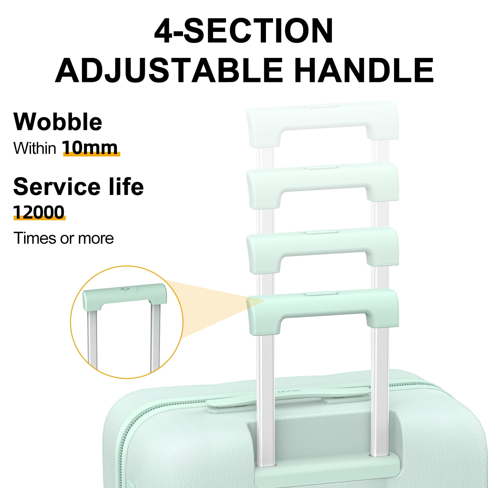 MGB Hardside 20“ Carry On Luggage with Spinner Wheels & Built-in TSA Lock, Durable Suitcase Rolling Luggage with Scratch-Resistant Surface, Carry-On 20-Inch Green