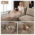 thumbnail image 5 of Neche 114" Cloud Sofa for Living Room, L-Shaped Deep Seat Modular Boneless Couch, No Assembly Required,Brown, 5 of 7