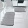 thumbnail image 2 of Hengbo 2-Piece Memory Foam Bathroom Mat Set Extra Absorbent for Bathroom Washable Light Gray, 2 of 7