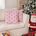 thumbnail image 4 of 2pcs Christmas Velvet Decorative Throw Pillow Covers 18x18" Comfortable & Breathable Pillow Covers Set Of 2 Christmas Tree Throw Green Faux Wool for Couch Sofa Decor Soft Decorations, 4 of 8