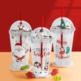 thumbnail image 4 of ZPAQI Christmas Themed Reusable Water Tumbler Glitter Cup with Straw and Lid 450ml, 4 of 10
