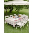 thumbnail image 3 of Outdoor Tablecloth with Umbrella Hole and Zipper, Happy Easter Rectangle Table Cloth 60x84 Inch Waterproof Tablecloth, Bow Bunny Colorful Eggs Flowers Vines Picnic Table Cover for Patio Camping, 3 of 7