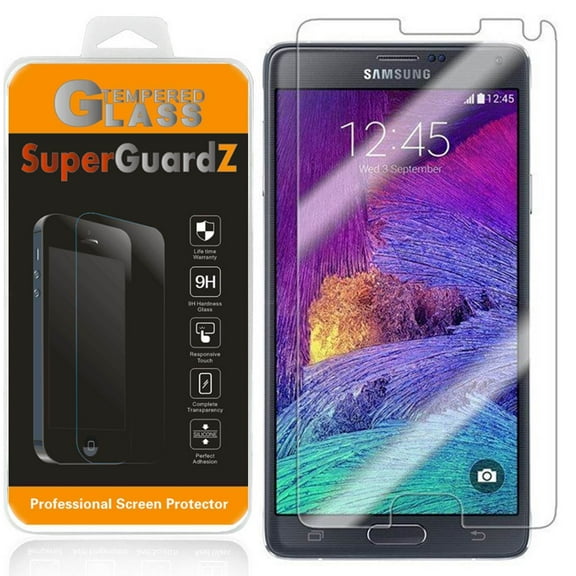 [2-Pack] For Samsung Galaxy Note 4 - SuperGuardZ Tempered Glass Screen Protector, 9H, Anti-Scratch, Anti-Bubble, Anti-Fingerprint