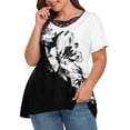 thumbnail image 2 of Gvmfive Plus Size Womens Blouse Tops Short Sleeve Tunic Casual T-Shirt, 2 of 5